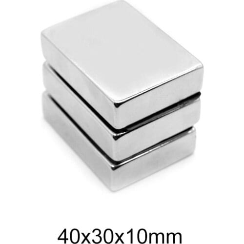 1/2/5CS 40x30x10 Block Strong Rare Earth Magnet 40mm x 30mm Rectangular Neodymium Magnets 40x30x10mm Powerful Magnetic 40*30*10