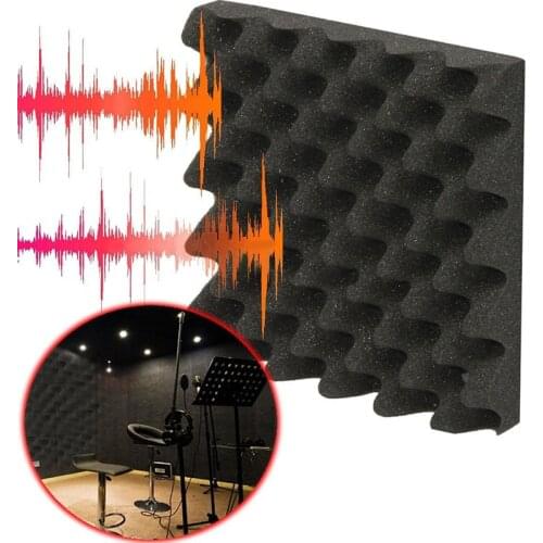 1pc Soundproofing Foams Wave Shape Sound Absorbing Foam Sponge Block Sound Noise Insulation Bar KTV Wall 9.8x9.8x2 Inch