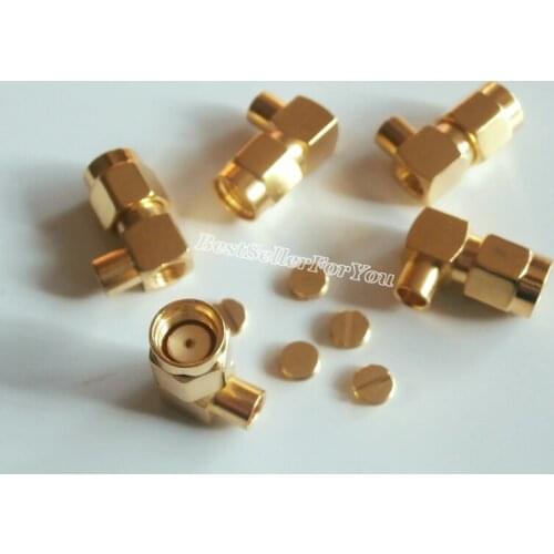 10Pcs RP-SMA RPSMA Male Right Angle Solder Semi-rigid RG402 0.141" RF Connector