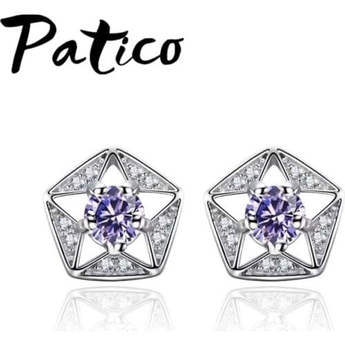 100% 925 Sterling Silver Earring Sets For Woman Trendy Cubic Zirconia Stud Earrings Jewelrys Accessory Wholesale