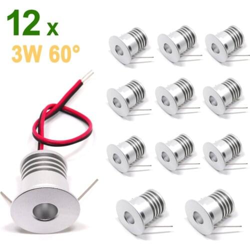 12pcs/lot stairway led downlight lamp DC3V 3W ceiling wall recessed small led down lights hole-cut D0.91inch 5-year warranty