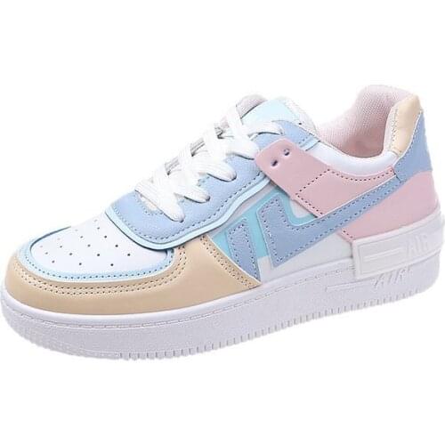 2021 new casual stylish womens shoes comfortable lace-up sports shoes colorful spliced trendy womens shoes plus size