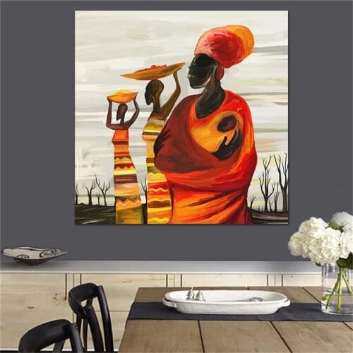 Abstract portrait painting african wall art canvas pictures wall prints printed oil painting for living room home decor art