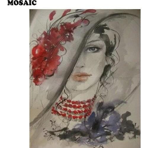 Diy 5d diamond painting portrait full square mosaic cross stitch diamond embroidery abstract beautiful woman home decor D93