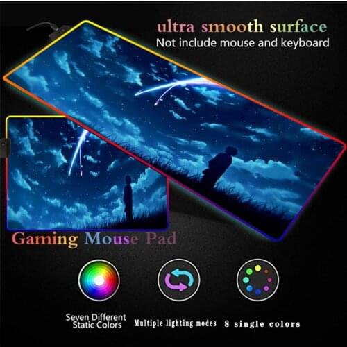 Animated Mouse Pad Blue Sky Glowing RGB Backlit LED Durable Waterproof and Comfortable Computer Game Accessories Desk Mouse Pad