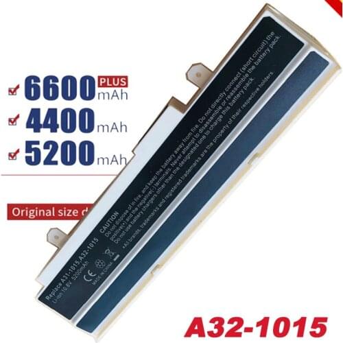 4400mAH white Laptop battery For Asus Eee PC VX6 1011 1015 1015P 1015PE 1016 1215N 1215B A31-1015 A32-1015 AL31-1015 PL32-1015