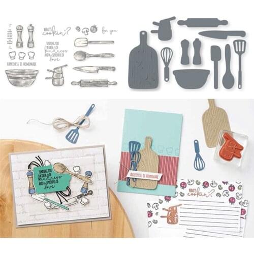 What Is Cooking Metal Cutting Dies and Stamps DIY Scrapbooking Decoration Embossed Paper Card Craft Handmade Knife Mold