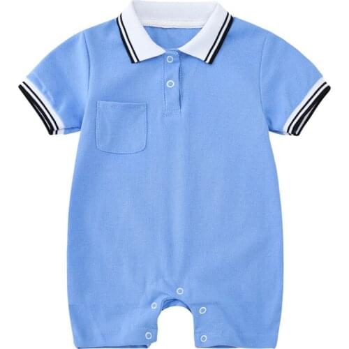 Baby Romper Summer Cotton Short Sleeve Lapel Baby Clothing Unisex Baby Casual Clothes Girl And Boy Jumpsuits Crawling One Piece