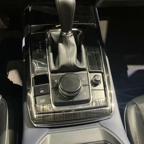 For Mazda Cx-30 Cx30 2020 2021 Stainless Steel Black Console Gear Panel Frame Console Gear Shift Panel Cover Trim Accessories