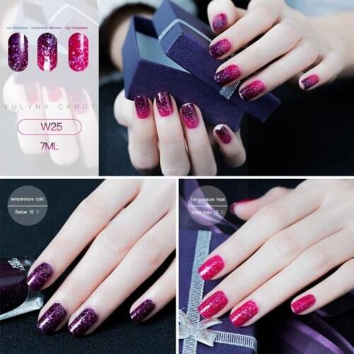 7ml Temperature Color Changing Thermal Nail Polish Polish Art UV Polish Gel Gel Gel Glitter Shimmer Nail Nail H0O9