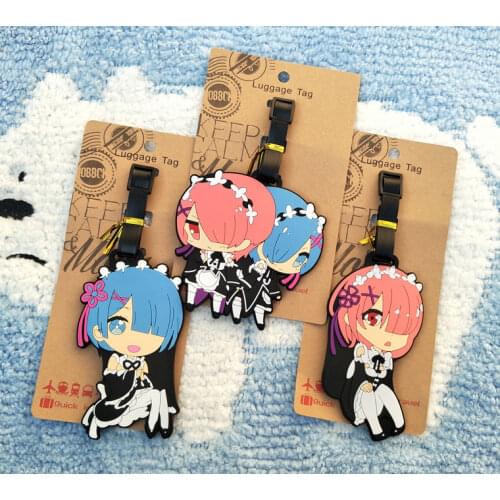 IVYYE Rem Ram Girl Anime Travel Accessories Luggage Tag Suitcase ID Address Portable Tags Holder Baggage Label New