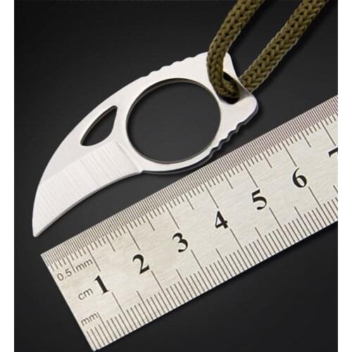 Outdoor Mini MC Pocket Karambit with Leather Sheath Cutter Portable Claw Knife Tool Camp Gadget Survive Box Package Opener Open