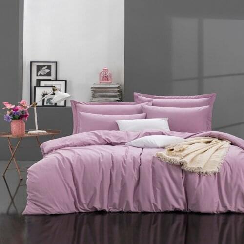 100% Natural Cotton Solid Color Double Duvet Cover Set FreshColor 4-Piece Modern And Stylish Design European American Style