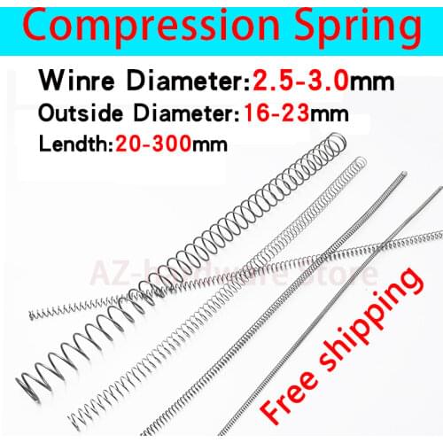 Compressed Spring Pressure Spring Wire Diameter 3.0mm, Outer Diameter 26mm-38mm, Length 300mm Release Spring Return Spring 1 Pcs