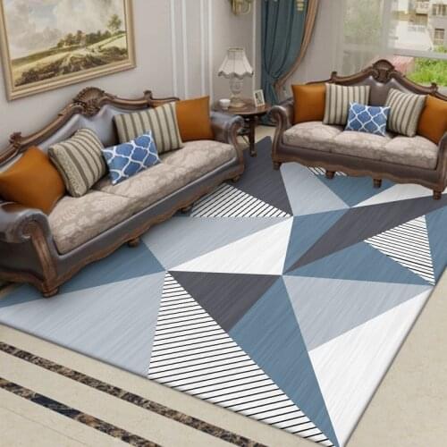 Fashion Northern European-Style Rug Yellow Blue-Gray Triangular Diamond Carpet Living Room Bedroom Bed Blanket Kitchen Floor Mat