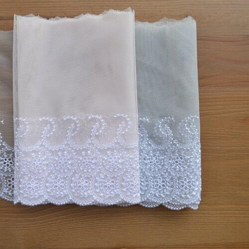 Hot selling Lace accessories High quality mesh cloth embroidery lace Lace trims fabric lace curtain 19 cm