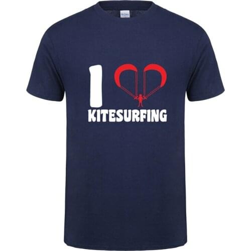 Summer Men T Shirts I Love Kitesurfing T-shirt Funny Cool T Shirt Casual Cotton Short Sleeve Men Clothings Tops OT-731