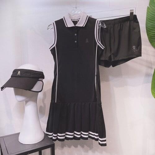 MarkLona Ladies Fashion Golf Dress Sleeveless Polo-Shirt Women Clothing Sport skirt Pair With Protective Shorts