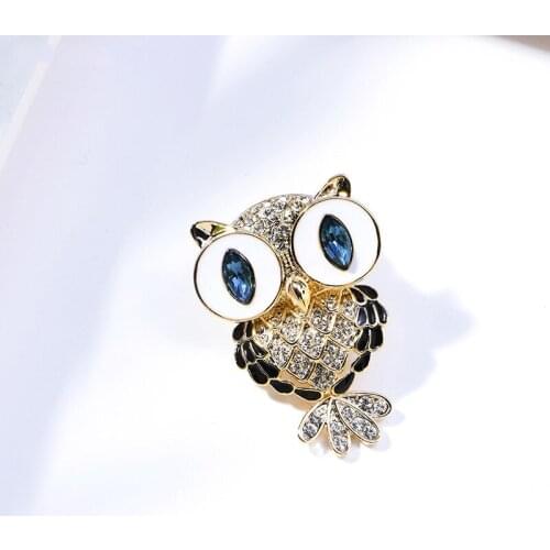 Owl brooch cute female sweater decoration high-grade badge simple accessories retro brooch atmosphere jewelry