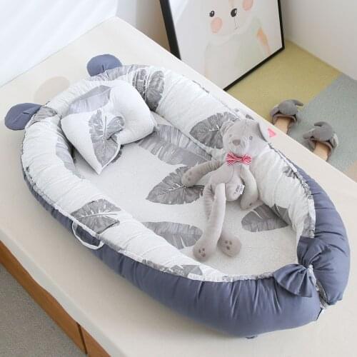 Newborn Bassinet Cotton Infant Cradle Travel Cot 90x55cm Removable Playpen Crib for Baby Nest Bed