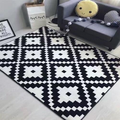 Fashion Rhombus Cartoon Floor Bathroom Foot Yoga Play Mat Hallway Living Room Bedroom Decorative Carpet Area Rug Cat Zebra