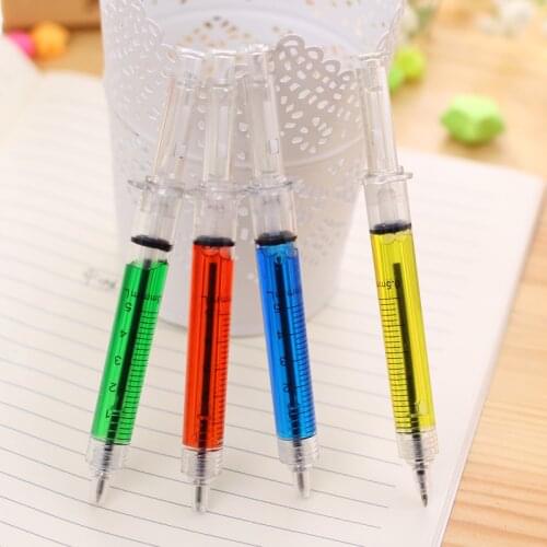 1pcs Kawaii Clear Syringe Gel Pen Set Key Kawaii School Supplies Office Stationary Photo Album Kawaii Pens School Stationery