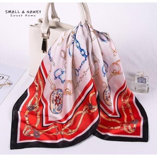 70*70CM 2020 spring and summer new small square scarf Korean decorative fashion headscarf simulation silk wild small fresh scarf