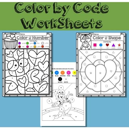 Educational Toys for Children Color By Shape Munber Letter Wooksheet Classroom Learn English Books Painting Exercise Book
