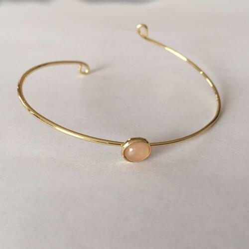 Wholesale 10pc 2016 New Arrival Opal Pink Stone Crystal Love Adjustable Bangle Bracelet Femme Indian Jewelry Free Shipping