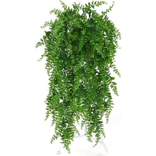 Hanging Simulation Fern Grass Green Plant Artificial Fern Persian Leaves Flower Wall Plants Home Wedding Shop Outdoor Decoration