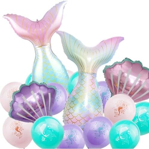 Mermaid Birthday Party Balloon Decoration Happy Birthday Balloon Decoration For Kids Little Mermaid Decoration Supplies