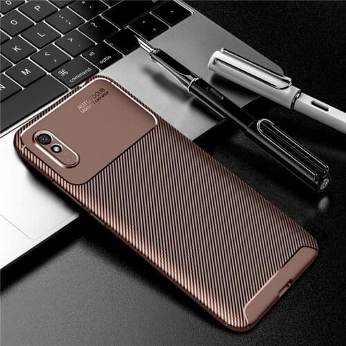 For Xiaomi Redmi 9 9A 9C Case Shockproof TPU Carbon Fiber Phone Case for Redmi 9 9A 9C Back Cover Coque