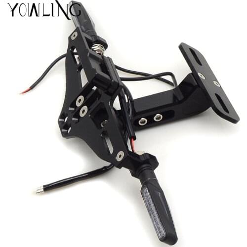 Motorcycle license plate frame equipped lamp license plate FOR Kawasaki z800 z750 z250 z1000 er6n er6f er 6f 6n NINJA 300 250