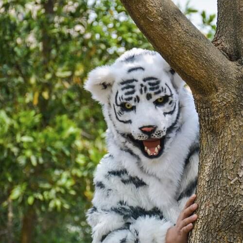 Role play plush animal head, vibrato, props, white tiger yellow tiger tiktok PS material male and female