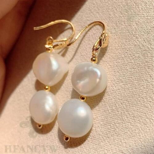 White Baroque Pearl Earring 18k Ear Stud Mesmerizing Fashion Irregular Cultured Aurora Luxury Classic Flawless