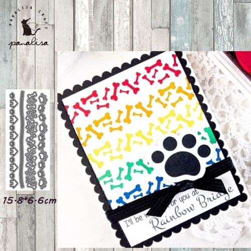 Panalisacraft Paw print Border Metal Cutting Dies Craft Dies Scrapbooking Card Making Album Embossing Stencil DieCut Decoration