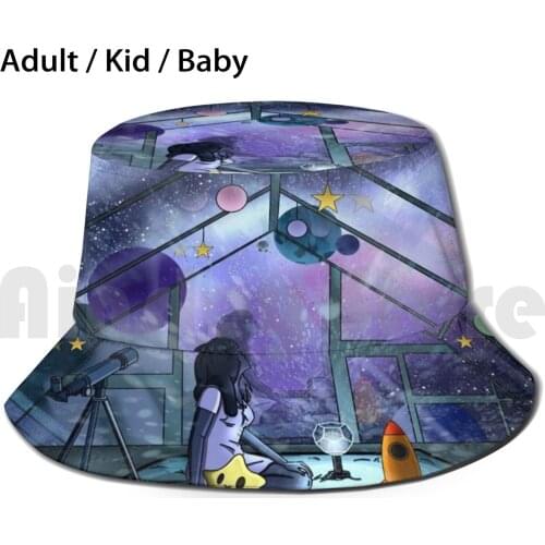 Stargazing The Night Light Cosmos Sun Hat Foldable UV Protection Skies Stars Space Galaxy Cosmos Milky Way Nebula Glow In