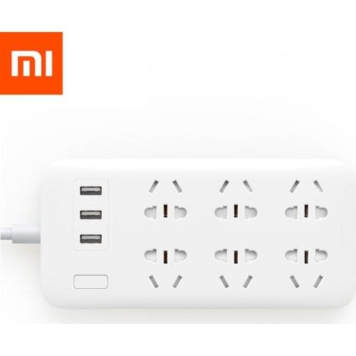 Original XiaoMi Smart Power Strip 6 Ports with 3 USB Fast Charging 2.1A USB Power Plug Charger Socket US UK EU AU Power Strip