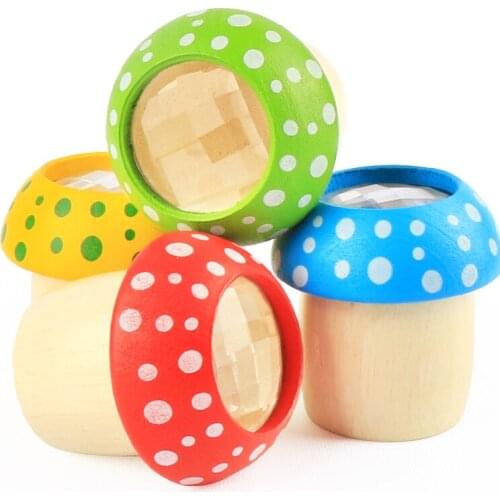 Magical Bee Eye Effect Kaleidoscope Wooden Toy Multiprism Observation Colorful World Wooden Kaleidoscope