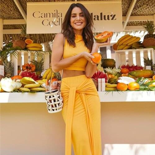 2021 New Arrival Famous Brand 2 pcs Women Set Solid Bandage O-neck Short Tops Maxi Dress Summer Elegant Outfits