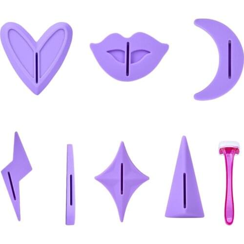 1Set=7pcs Women Bikini Dedicated Privates Shaving Stencil Female Hair Razor Sexy Intimate Shaping Tool Accessories