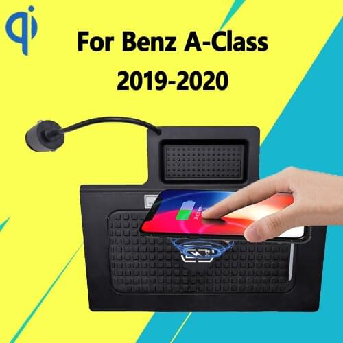15W Qi Fast Charging Car Wireless Charger Pad For Benz A-Class W177 W247 A180 A200 AMG A35L B-Class B200 GLA GLB CLA 2019 2020