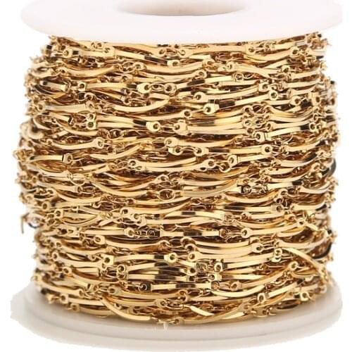 2/5/10M Newest Design Stainless Steel Gold Bending Link Chains Findings Fit DIY For Jewelry Making Necklace Handmade Accessories