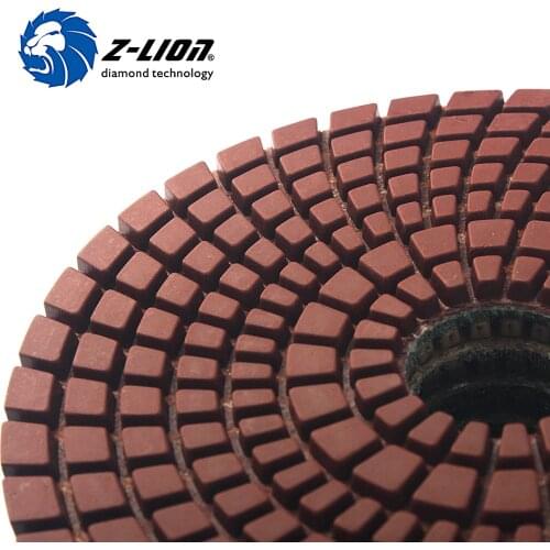 Z-Lion 2Pcs 4 Inch Diamond Polishing Pad Flexible Wet Water Grinding Marble Stone 100mm Abrasive Polishing Granite Disc