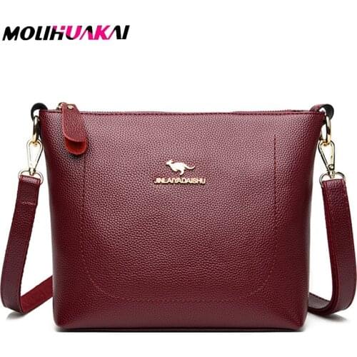 2020 Ladies Luxury Leather Shoulder Bags Ladies Designer Casual Handbags High Quality Elegant Solid Color Shoulder Bags