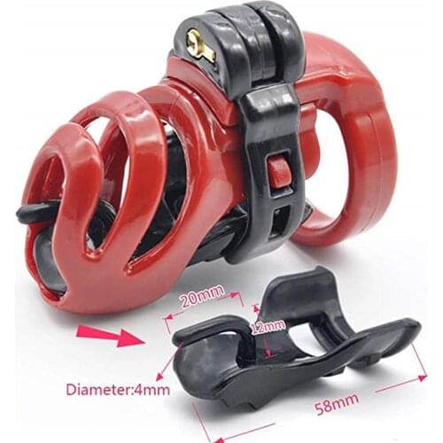 3D Design Natural Resin Male Chastity Device Small Chastity Cage with 4 Size Cock Ring BDSM Sex Toys For Men Bondage Penis Lock