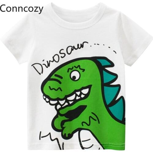 Kids Dinosaur T Shirt for Childrens Clothing Summer Tops 2021 Boys Short Sleeve Tee Korean Children Cotton T-shirts Baby Girls