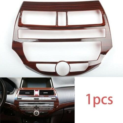 FOR HONDA Accord 2008-2012 red Wood grain console AC switch control frame trim