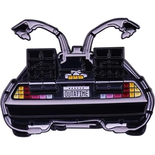 Back to the future Delorean Enamel Pin Time Machine Badge Movie inspired Vehicle Accessory