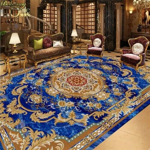 Beibehang Custom photo wallpaper self-adhesive 3D floor blue and blue European style ceiling European carpet floor painting